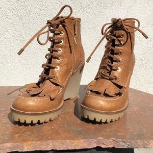 Lace-up booties
